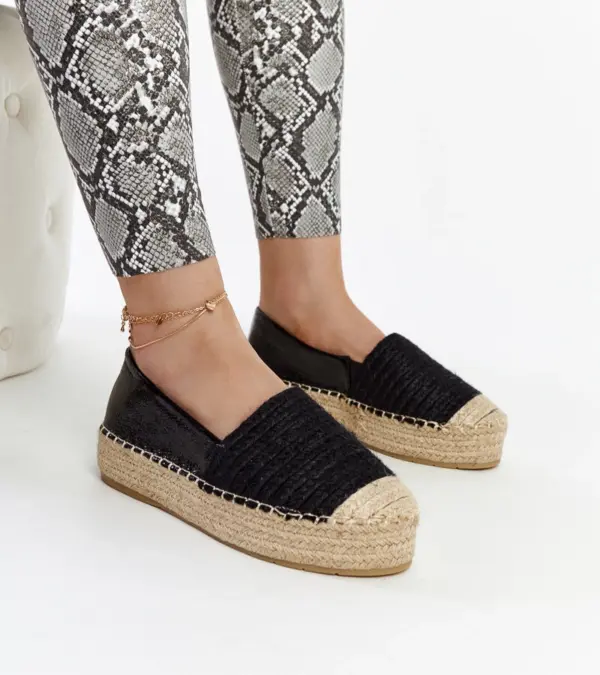 Černé espadrilky na platformě Danica