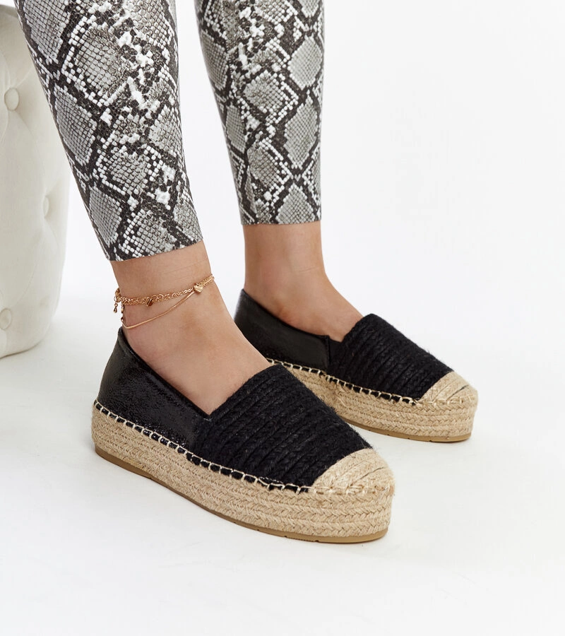 Černé espadrilky na platformě Danica