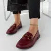 Bordové mokasíny s přezkou Lemlem