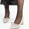 Šedé kůžené lodičky na sloupku Vinceza
