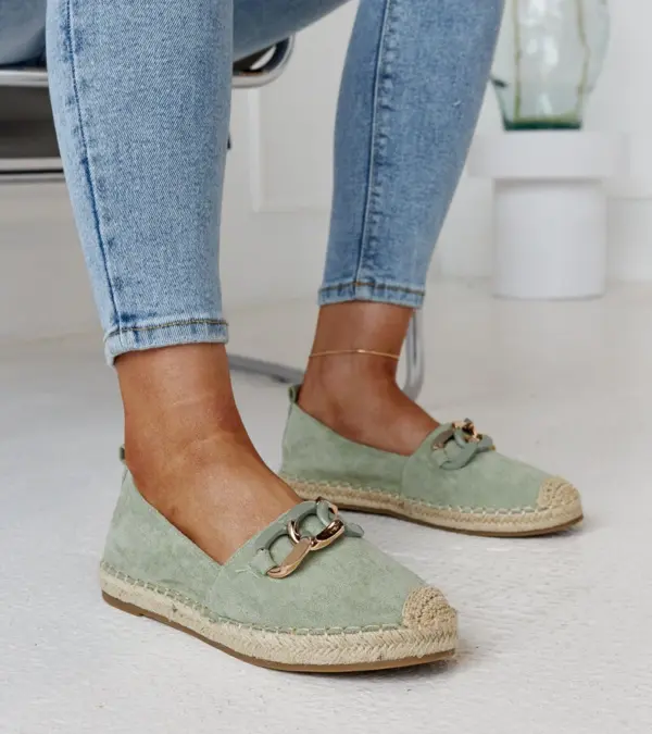 Zelené espadrilky s řetězem Radwana