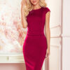 TAMARA Elegantní midi šaty s pásem – vínová
