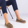 Zelené dámské mokasíny z eko semiše Sevilia