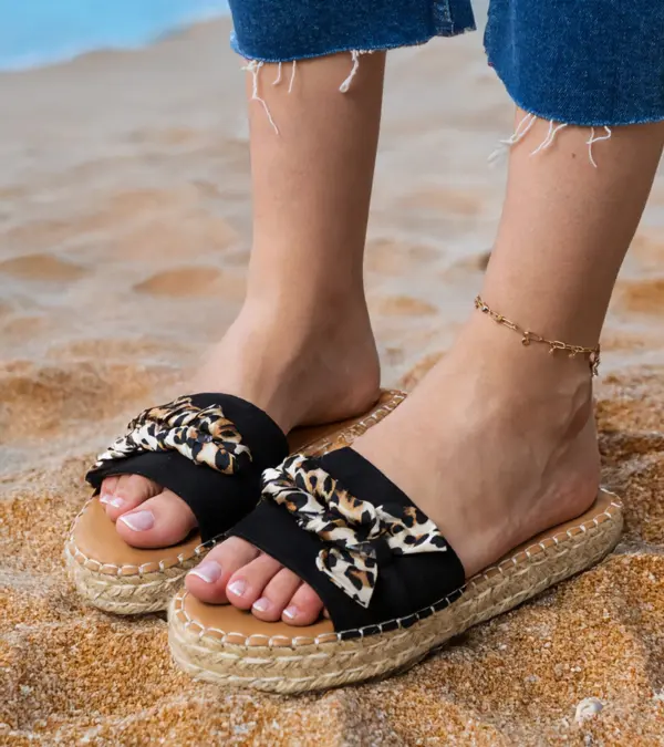 Černé espadrilky s mašlí Kartis