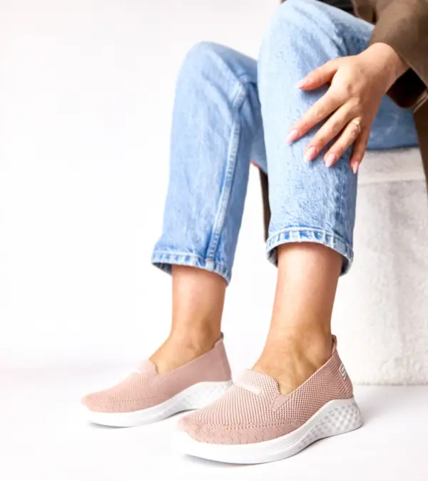 Růžové textilní slip-on tenisky Zoe