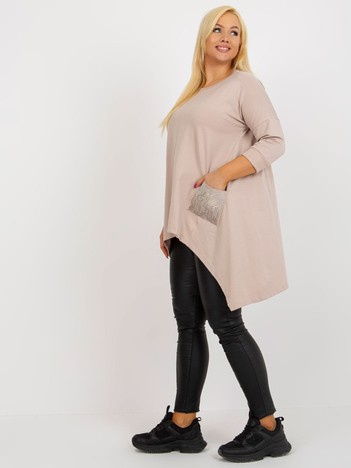 Béžová plus size tunika ASYMTARA