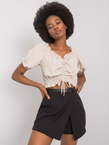Světle béžová crop halenka CARMELIS