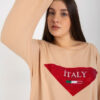 Tmavě béžová plus size mikina APPLINNE