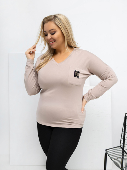 Béžový plus-size top BADGINA