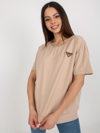 Béžové oversize tričko TRIANGLEA