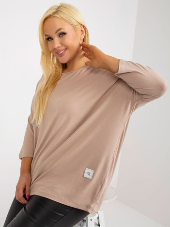 Béžový plus size viskózový top VISCARIA