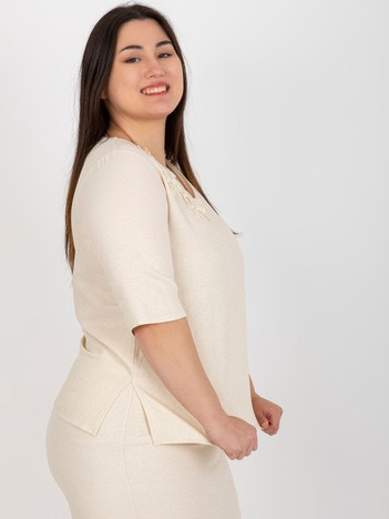 Béžový plus size top PEARLVIE