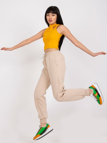Béžové slim-fit tepláky Julia – FRAONA