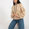 Béžovo-černá basic mikina v oversize střihu – ZELESSA