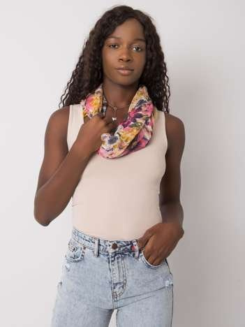 Béžový úzký šátek s modrým ornamentem – GAIA