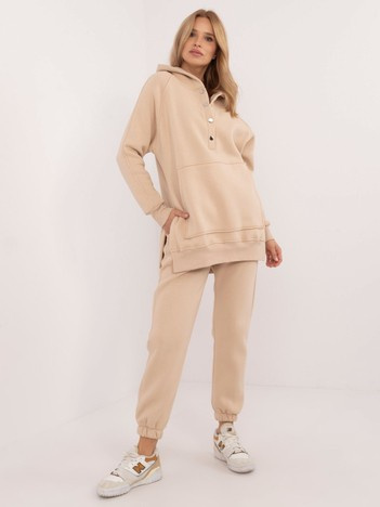 Béžový basic oversize třídílný komplet – AERIELLE