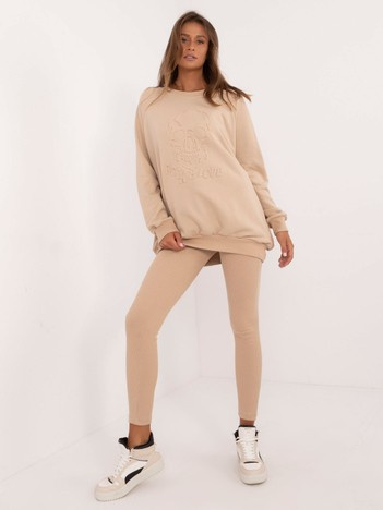 Béžový oversize teplákový set s kalhotami – BELPHOEBE