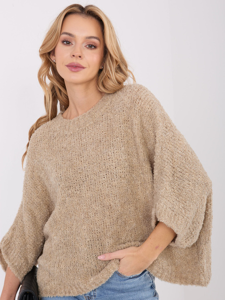Béžový oversize bouclé svetr VIRPI
