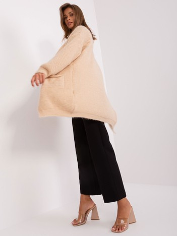Béžový volný kardigan AUDRONĖ ITALY MODA z pleteniny