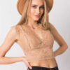 Béžový krajkový crop top HALIANNE