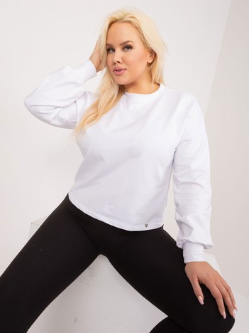 Bílá bavlněná plus size mikina Florentia – CIRORA