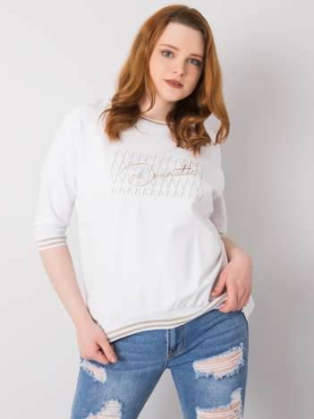 Bílý plus size top OPALVETTA s jemným potiskem