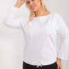 Bílý plus size top WILMARIE s vázaným lemem