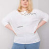 Bílý plus size top QUINTARA s nápisy