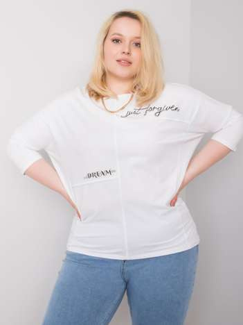 Bílý plus size top QUINTARA s nápisy
