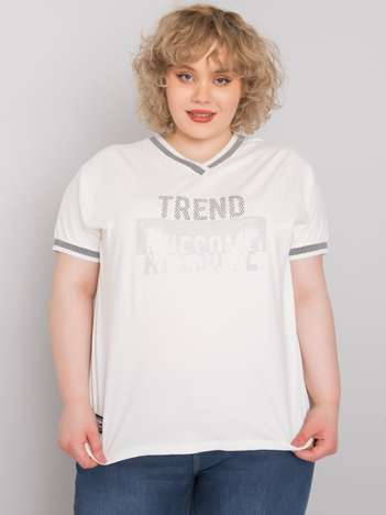 Bílá plus size mikina TAVIANE s aplikací