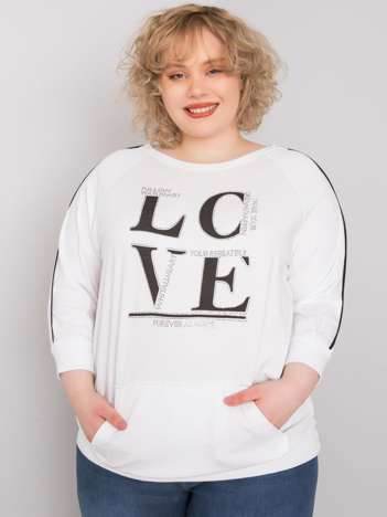 Bílá plus size mikina URBANELLE s kapsami