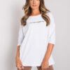 Bílý oversize top DIVANESSA s drobným nápisem