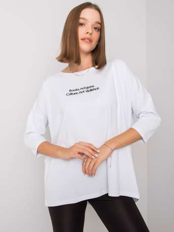 Bílý oversize top NEROLINA s černou typografií