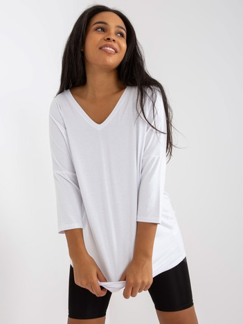 Bílý plus size viskózový top VIVANEA