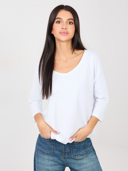 Bílý basic top ISMERA s tříčtvrtečními rukávy