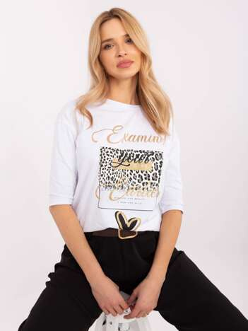 Bílý top WILDSCRIPT s leopardím potiskem