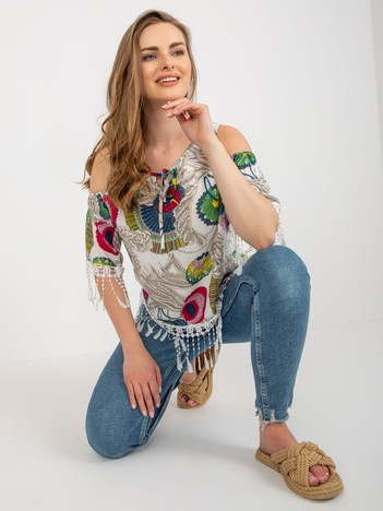 Bílá vzorovaná halenka FRINGELIA