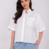 Bílý crop top POPELLE s knoflíky
