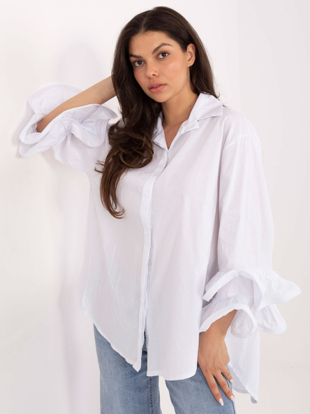 Bílá dlouhá bavlněná košile MODA ITALY – VALENIA