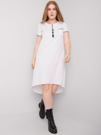 Bílé plus size bavlněné šaty VIANA