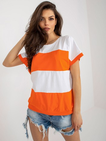Bílo-oranžové tričko ORANGEBLOCK