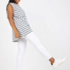 Bílo-šedý pruhovaný plus size top CAMELIANE