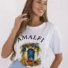 Bílé tričko KARINTHA ITALY MODA s potiskem