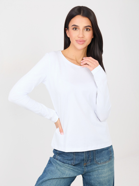 Bílý basic top ELVARISSA s dlouhými rukávy