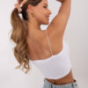 Bílý asymetrický crop top LIVIANORA