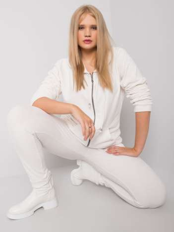 Bílý velurový komplet Michell Plus size – BASISE