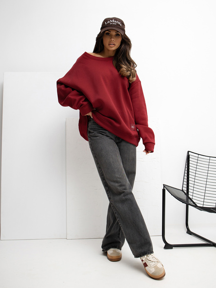 Vínová basic oversize mikina RUE PARIS – BELILIA