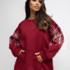 Vínová zateplená oversize mikina RUE PARIS – BRIELIA
