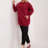 Vínová plus size mikina Luna s kapucí – BELETTA