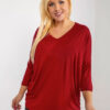 Vínový plus size viskózový top VIVANEA